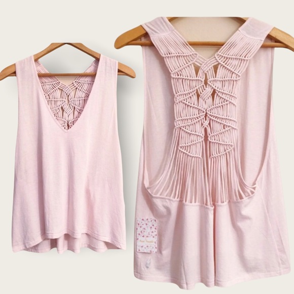 FREE PEOPLE Wilder Macrame Racerback Tank BNWT - Picture 12 of 13